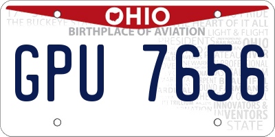 OH license plate GPU7656