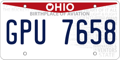 OH license plate GPU7658