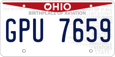 OH license plate GPU7659