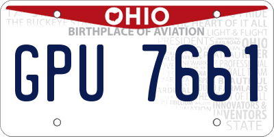 OH license plate GPU7661