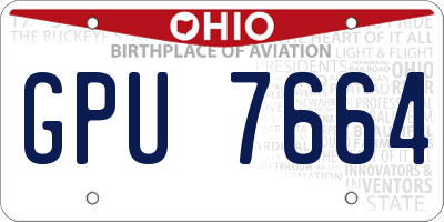 OH license plate GPU7664
