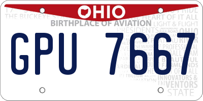 OH license plate GPU7667