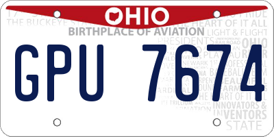 OH license plate GPU7674