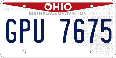 OH license plate GPU7675