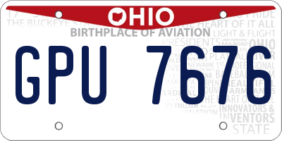 OH license plate GPU7676