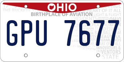 OH license plate GPU7677