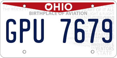 OH license plate GPU7679