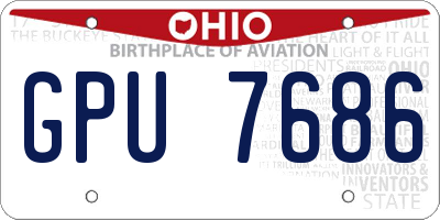 OH license plate GPU7686