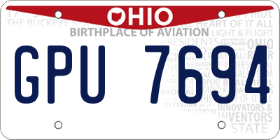 OH license plate GPU7694