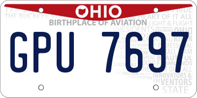 OH license plate GPU7697