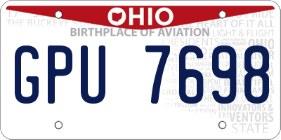 OH license plate GPU7698