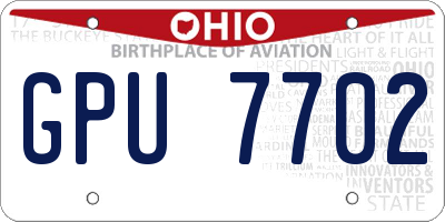OH license plate GPU7702