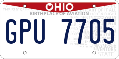 OH license plate GPU7705