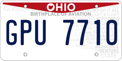OH license plate GPU7710