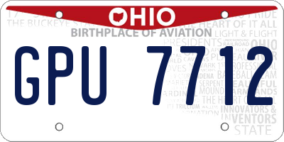 OH license plate GPU7712