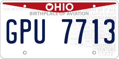 OH license plate GPU7713