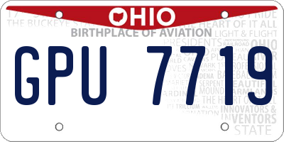 OH license plate GPU7719