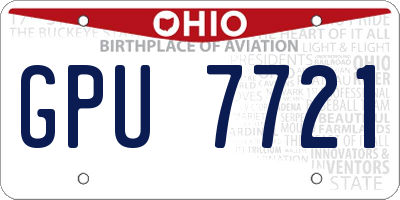 OH license plate GPU7721