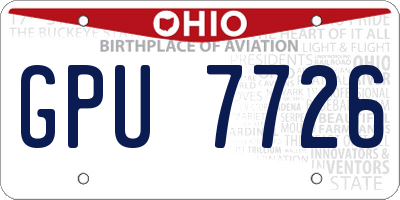 OH license plate GPU7726