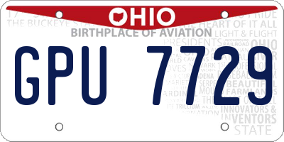 OH license plate GPU7729