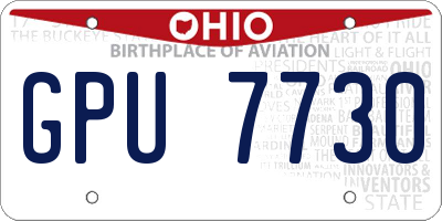 OH license plate GPU7730