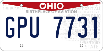 OH license plate GPU7731