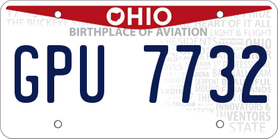 OH license plate GPU7732