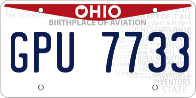 OH license plate GPU7733