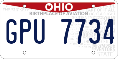OH license plate GPU7734