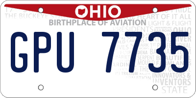 OH license plate GPU7735