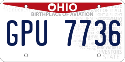 OH license plate GPU7736