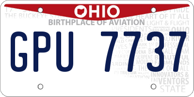 OH license plate GPU7737