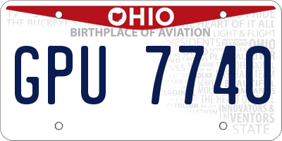 OH license plate GPU7740