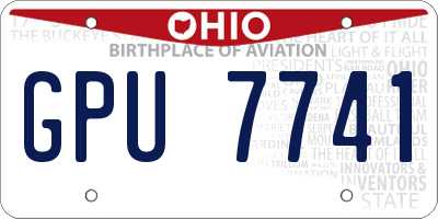 OH license plate GPU7741