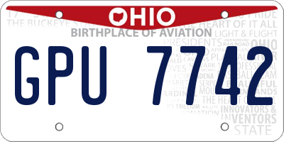 OH license plate GPU7742