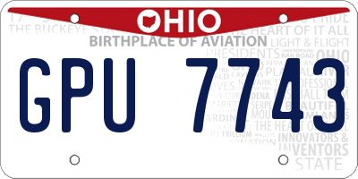 OH license plate GPU7743