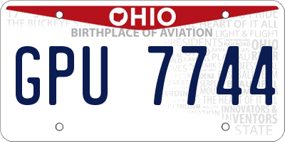 OH license plate GPU7744