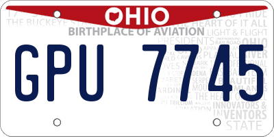 OH license plate GPU7745