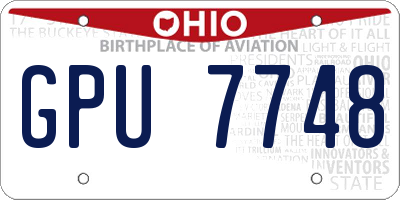 OH license plate GPU7748