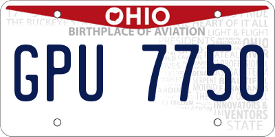 OH license plate GPU7750