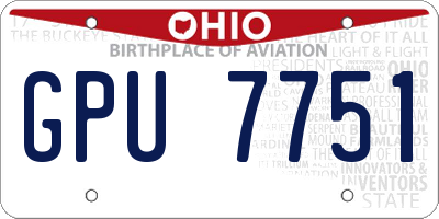 OH license plate GPU7751