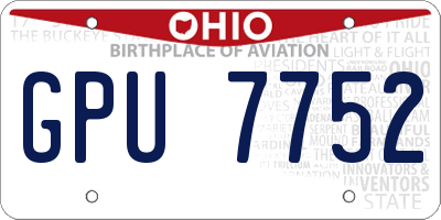 OH license plate GPU7752