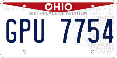 OH license plate GPU7754