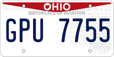 OH license plate GPU7755