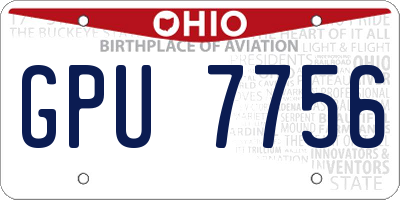 OH license plate GPU7756
