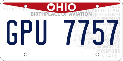 OH license plate GPU7757