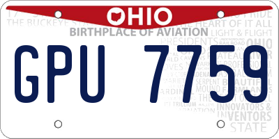 OH license plate GPU7759