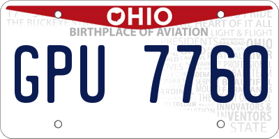 OH license plate GPU7760