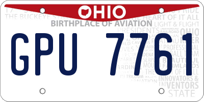 OH license plate GPU7761