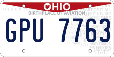 OH license plate GPU7763